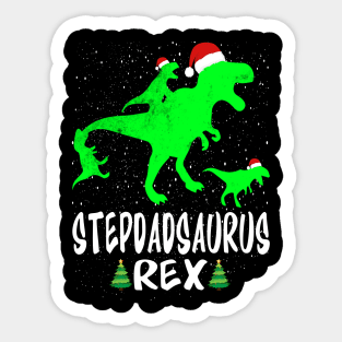 Stepdad T Rex Matching Family Christmas Dinosaur Shirt Sticker